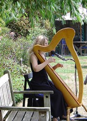 water gardens outdoor wedding harp
