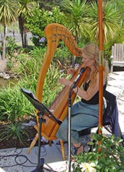 onemana northland outdoor garden wedding gold harp